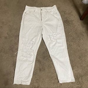 White Distressed Boyfriend Jeans